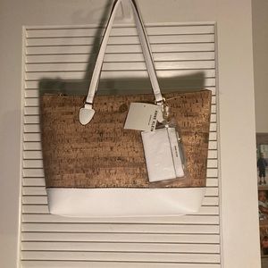 Anne Klein Faux Cork & White Tote